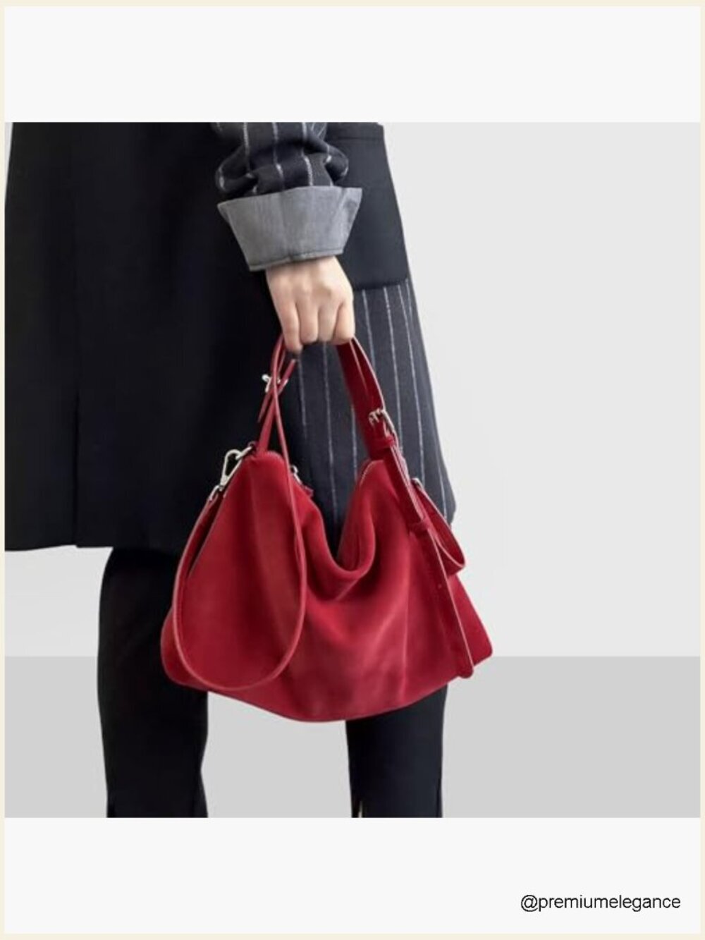 Suede Leather Hobo Tote Crossbody Bag Adjustable Strap Shoulder Satchel Purse - Picture 2 of 7